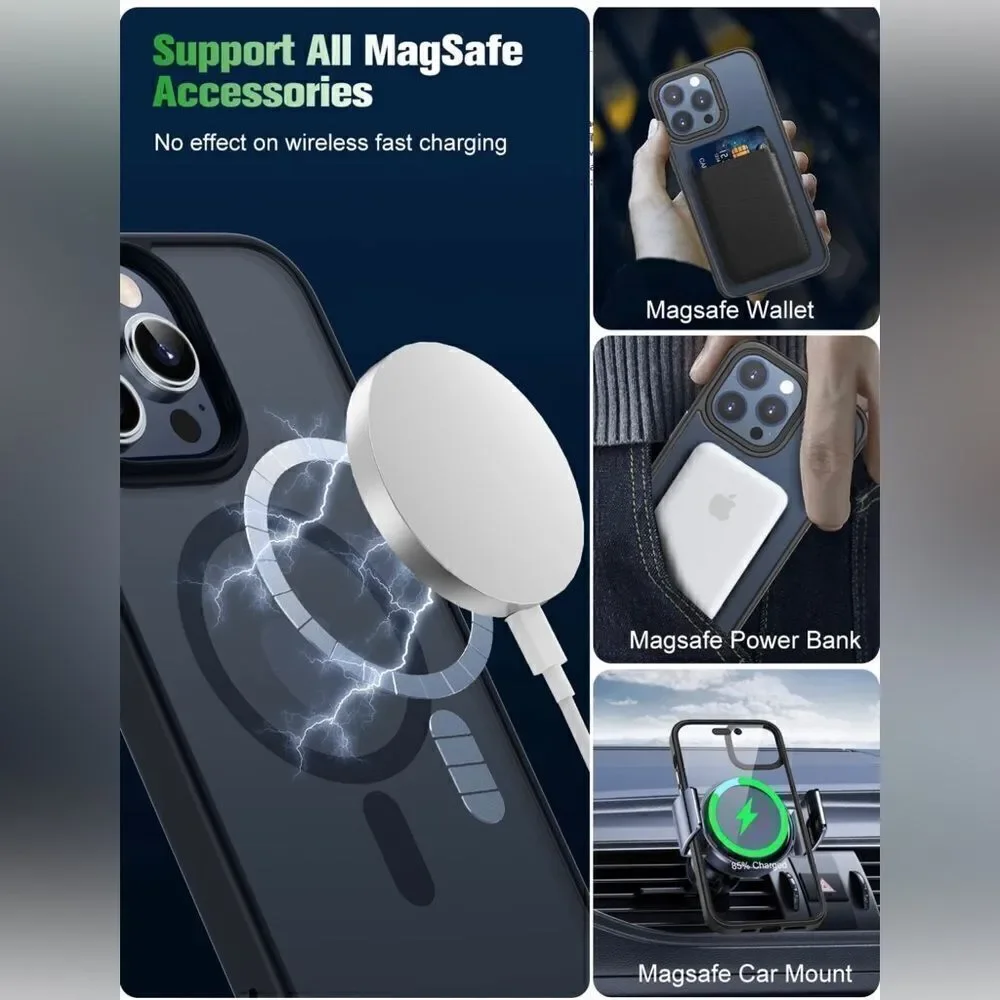 Heavy Duty Protective Magnetic Case for iPhone 14, 14 Pro, 14 Pro Max